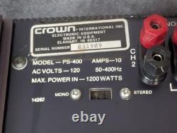 CROWN PS-400 Professional Power Amplifier Stereo 2 Channel TESTED WORKING Beauty