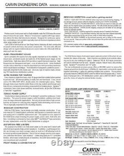Carvin DCM 2000 2-Channel 200W Professional Power Amplifier FOR PARTS