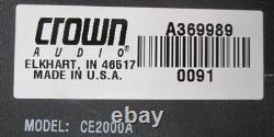 Crown CE2000 Professional 2-CH Power Amplifier 400WithCH @ 8-Ohms CE 2000-A