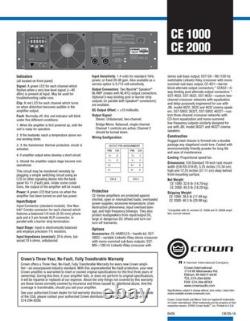 Crown CE2000 Professional 2-CH Power Amplifier 400WithCH @ 8-Ohms CE 2000-A