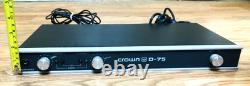 Crown D-75 2 Channel Power Amplifier 120V Pro Audio Studio Amp Hi/Fi Audiophile