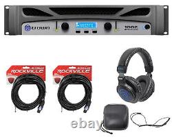 Crown Pro XTI1002 XTI 1002 1000 Watt Power Amplifier Amp, DSP+Cables+Headphones