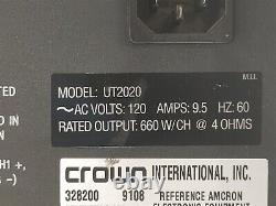 Crown UT2020 Ultra-Tech 2020 Power Amplifier 2-Channel Pro Audio Rack Mount Unit