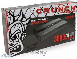 Crunch PD3000.2 3000 Watt RMS 2-Channel Power Car Audio Amplifier Class AB Amp