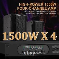 FULODE Professional 4-Channel Power Amplifier, 1U 4 x 1500W at 4-Ohm Audio