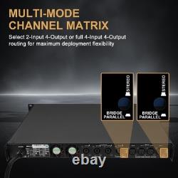 FULODE Professional 4-Channel Power Amplifier, 1U 4 x 1500W at 4-Ohm Audio