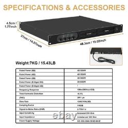 FULODE Professional 4-Channel Power Amplifier, 1U 4 x 1500W at 4-Ohm Audio