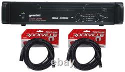 Gemini XGA-4000 4000w Pro DJ/PA Live Sound Power Amplifier+XLR Cables XGA4000