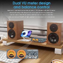 HIFI XLR Balanced Digital Power Amplifier Desktop Audio Amp withVU Meter 300W+300W