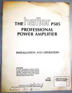 Hafler P505 Power Amplifier (Pro Version of the DH-500)