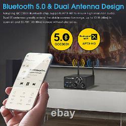 HiFi Bluetooth 5.0 Digital Amplifier Receiver Stereo Audio Amp APTX-HD 130W×2