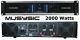 Musysic 2 Channel 2000w Professional Power Dj Amplifier 2u Rack Mount Amp Stereo