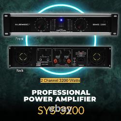 MUSYSIC 2 Channel Power Amplifier Distortion Free and Clear Sound Professional