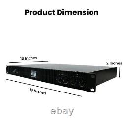 MUSYSIC Professional 4-Channel 2x9600 Watts D-Class 1U Power Amplifier MU-D9600