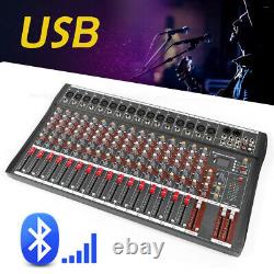 NEW 16 Channel Pro bluetooth Live Studio Audio Mixer power mixing Amplifier USA