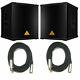 Pair Behringer B1200d-pro Active Subwoofer Powered Sub 500w Amplified With2x Xlr