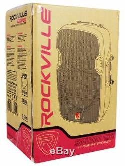 Pair Rockville SPG84 8 DJ PA Speakers+Pro Power Amplifier+Stands+Cables+Bag