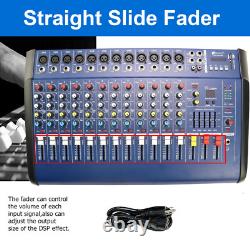 Pro 12 Channel Mixer withPower Amplifier 2000W Bluetooth Sound Package Powertable