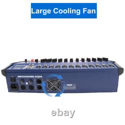 Pro 12 Channel Mixer withPower Amplifier 2000W Bluetooth Sound Package Powertable