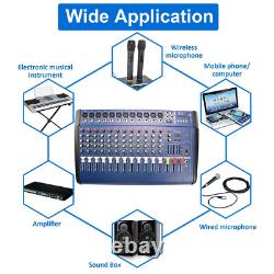 Pro 12 Channel Mixer withPower Amplifier 2000W Bluetooth Sound Package Powertable