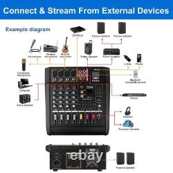 Pro 4 Channel Mixer withPower Amplifier 800w withBluetooth Sound Package Powertable