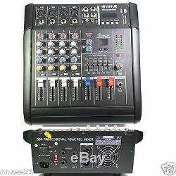 Pro 4 Channel Stage Karaoke Live Mixing console 800W Power Amplifier Mixer