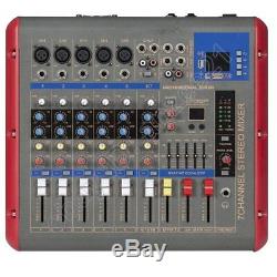 Pro 7 Channel 1600W Power Amplifier Audio Mixer Mixing Console Bluetooth USB DSP