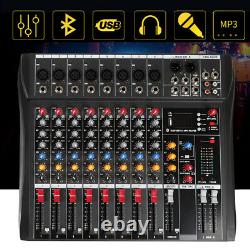 Pro 8 Channel Audio Mixer Power Mixing DJ Amplifier Amp USB Slot US Shipping