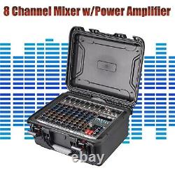 Pro 8 Channel Mixer withPower Amplifier 1000W withBluetooth Sound Package Powertable