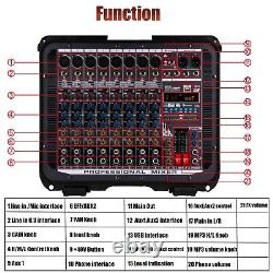 Pro 8 Channel Mixer withPower Amplifier 1000W withBluetooth Sound Package Powertable