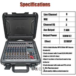 Pro 8 Channel Mixer withPower Amplifier 1000w withBluetooth Sound Package Powertable