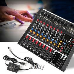 Pro 8 Channel Powered Audio Mixer Power Mixing DJ Amplifier Amp USB Slot US Ship