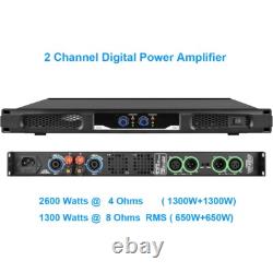 Pro Two Channel 2600W Digital Power Amplifier 2600 Watts PEAK Output 2x1300W AMP Pro Two Channel 2600W Digital Power Amplifier 2600 Watts PEAK Output 2x1300W AMP