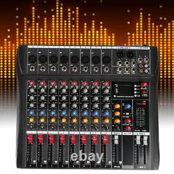 Pro USB 8 Channel Powered Audio Mixer Power Mixing DJ Amplifier Amp US Shiping