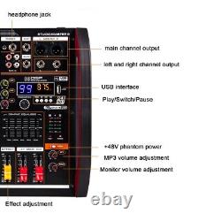 Pro bluetooth USB 8 Channel Powered Audio Mixer Power Mixing DJ Amplifier Mixer