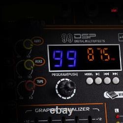 Pro bluetooth USB 8 Channel Powered Audio Mixer Power Mixing DJ Amplifier Mixer