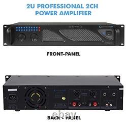 Professional 3000 Watts 2U 2-Channel DJ Power Amplifier with Dual Cooling Spe