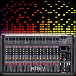 Professional Audio Mixer 8/12/16 Channel Live Studio Power Mixing Amplifier USA