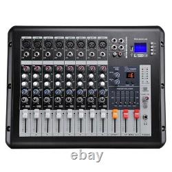 Professional Power Mixer Amplifier Amp 8 Channel USB 16DSP LCD Recording Studio
