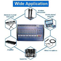 Professional Powered Mixer 12 Channel Power Mixing Amplifier Amp 16DSP USB 2000W