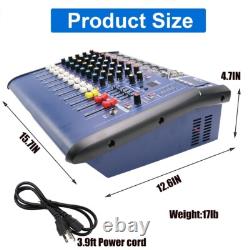 Professional Powered Mixer Power Mixing Amplifier 8 Channel Amp 16DSP USB 1500W