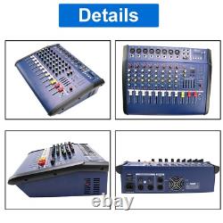 Professional Powered Mixer Power Mixing Amplifier 8 Channel Amp 16DSP USB 1500W