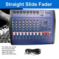 Professional Powered Mixer Power Mixing Amplifier 8 Channel Amp 16DSP USB 1500W