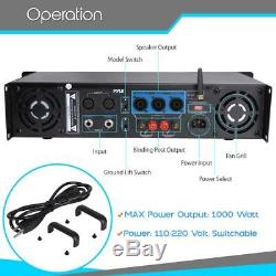 Pyle 1000w 2 Channel Bluetooth Pro Professional Home Office Power Amp Amplifier