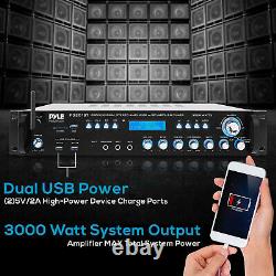 Pyle P3201BT 3,000 Watt Pro Audio Multi Channel Bluetooth Hybrid Receiver, Black