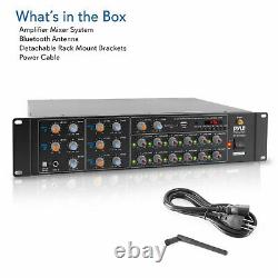 Pyle PT12050CH Pro Audio Bluetooth 6000 Watt 12 Channel Amplifier Sound Mixer