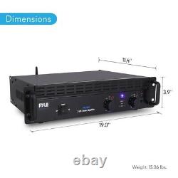 Pyle PTA1000 Amplifier Pro 1000W 2 Channel Rack Mount BRGable