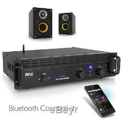 Pyle Pro Professional Audio Bluetooth Power Amplifier, 2-Channel Rack Mount B