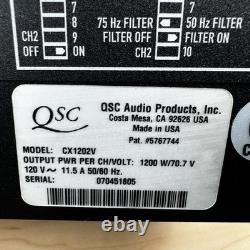 QSC CX1202V 1200W 70V Professional Power Amplifier Rack Mounted with Power Cord