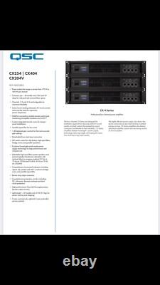 QSC CX254-FOUR Channels At 250 Watts Per Channel-Professional Power Amplifier